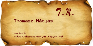 Thomasz Mátyás névjegykártya